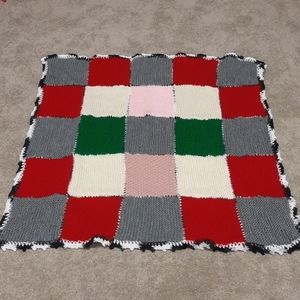 Amish made Baby afghan with lucky patch